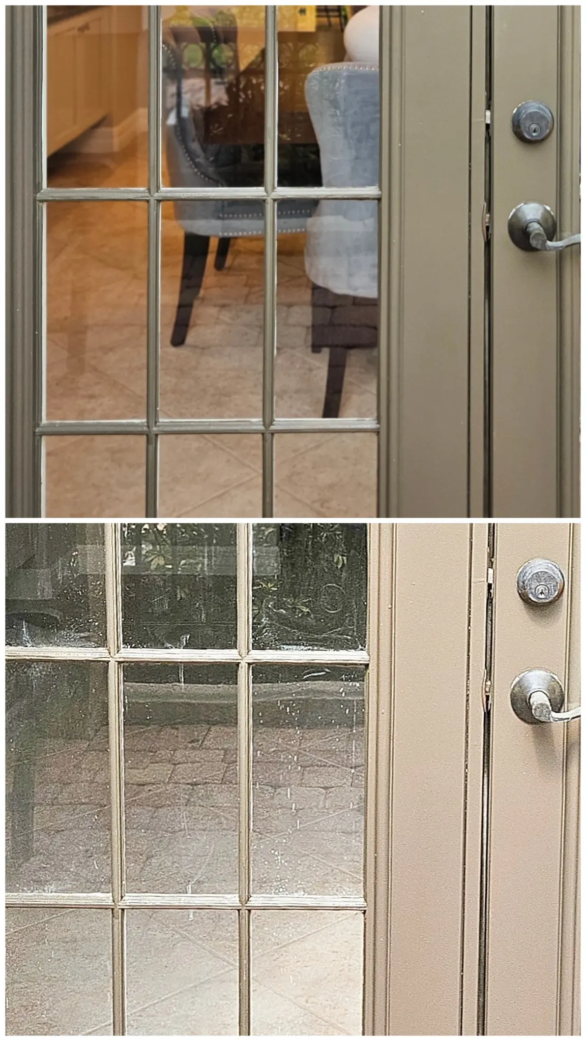Before and after French door window cleaning Sarasota